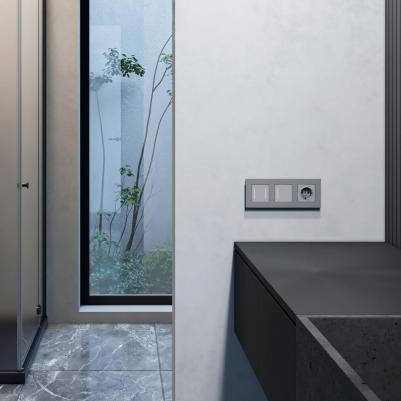 Рамка Slab (a062815) трехместная универсальная серебряная матовая IP20 – фото 3