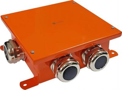 Металлическая коробка SMB165 огн. E-110, о/п 164x164x65, 6 мет. гермоввода 0,15-2,5 кв.мм. 56009
