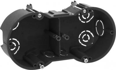 KUP-2-70-45 Коробка установочная КУП 2-х местная 141х70х45мм для полых стен саморез. мет. лапки IP20, цена за 1 шт