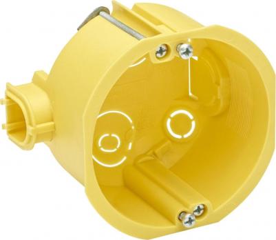 Подрозетник для гипсокартона d68х47 мм 8 вводов желтый IP30 с металлическими лапками – фото 4