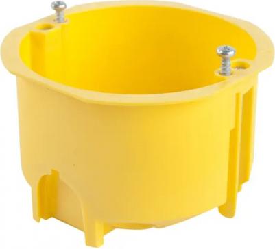 Подрозетник для гипсокартона d68х47 мм 8 вводов желтый IP30 с металлическими лапками – фото 8