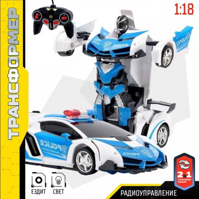 Робот радиоуправляемый "Полицейский", трансформируется, ездит, световые эффекты, трансформируется с пульта – фото 1