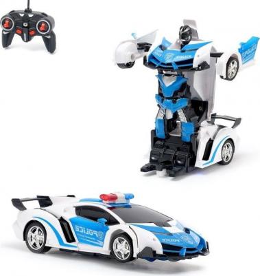 Робот радиоуправляемый "Полицейский", трансформируется, ездит, световые эффекты, трансформируется с пульта
