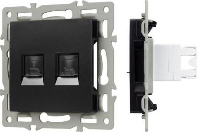 Механизм компьютерной розетки на 1 пост, совместим с рамками серий VERSA/GLARE/PRESTO. Имеет 2 слот, для подключения разъема 6-й категории 4650168587569 – фото 1