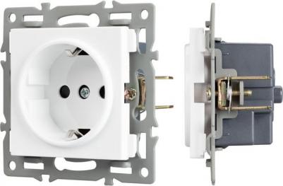 Механизм розетки с заземлением на 1 пост, совместим с рамками серий VERSA/GLARE/PRESTO. Встраиваемый тип монтажа позволяет с легкостью произвести