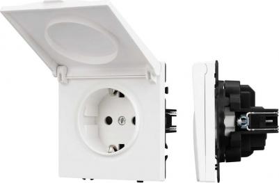 Механизм розетки влагозащищённый SCT-NOBE-MCP-SFPL-WH 1шт 054280