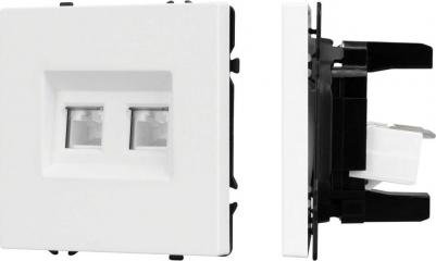 Механизм сдвоенной компьютерной розетки SCT-NOBE-MPC2-SFPL-WH 1шт 054312