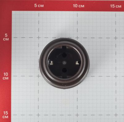 Розетка 1-м ОП Лизетта 16А IP20 ретро с заземл. ABS-пластик корич. B1-101-22 – фото 7