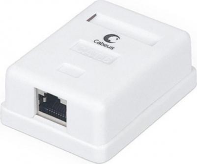 Экранированная компьютерная розетка настенного монтажа. Соответствует характеристикам категории 6. Имеет 1 порт RJ-45. На печатной плате установлены