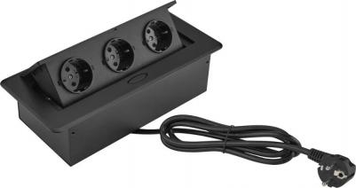 Блок розеток CS-SOCKET-EU3-BK для столешницы 26.5x11.8x6.5см черный