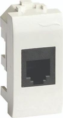 Компьютерная розетка RJ-45 кат.5Е, белая, 1мод. 76654B – фото 1