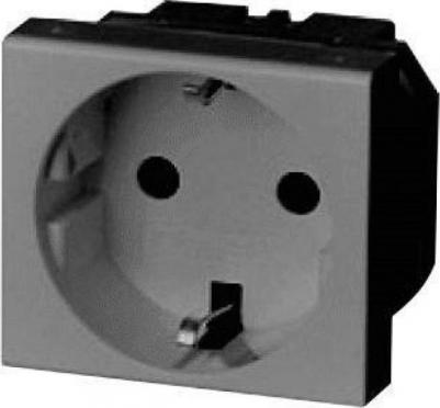 Розетка 1-м СП 2мод. Brava 16А IP20 с заземл. защ. шторки черн. 77482N – фото 4