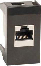 Розетка компьютерная 1-м 1мод. Viva RJ45 кат.5E черн. 45238 – фото 1