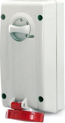 Розетка настенная DIS5611687 с механической блокировкой и боковым расположением разъема IP67 16А 3P+E+N 400В, "Quadro" – фото 1