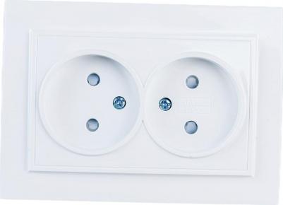 Розетка 2-м СП Минск 10А защ. шторки без заземл. бел. Basic ERR10-102-100 – фото 6