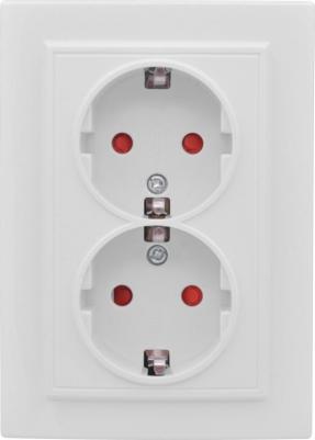 Розетка 2-м СП Минск 16А защ. шторки с заземл. бел. Basic ERR16-128-100 – фото 5