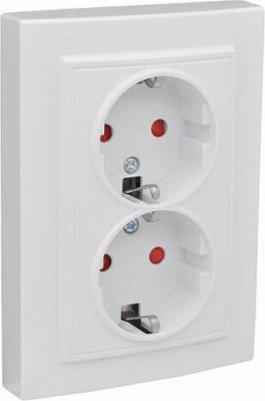 Розетка 2-м СП Минск 16А защ. шторки с заземл. бел. Basic ERR16-128-100 – фото 7