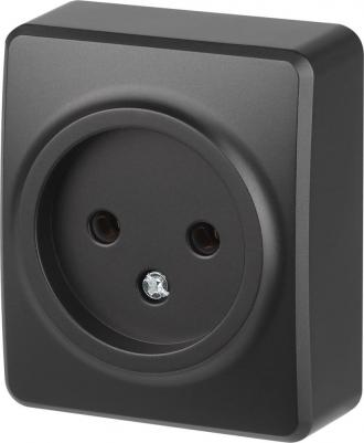 11-2201-05 Розетка Эксперт 11-2201-05 2P IP20 16A-250В ОУ антрацит, цена за 1 шт