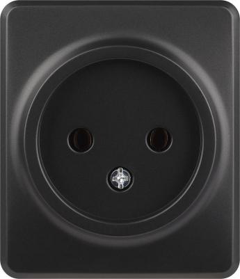 11-2201-05 Розетка Эксперт 11-2201-05 2P IP20 16A-250В ОУ антрацит, цена за 1 шт – фото 1