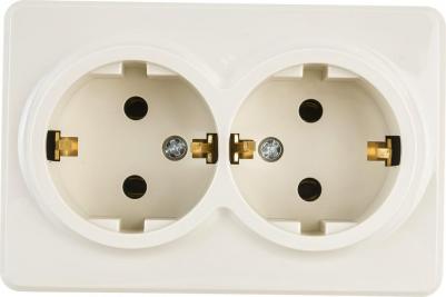 11-2205-02 11-2205-02 Розетка 2х2P+E Schuko, 16A-250В, IP20, ОУ, Эксперт, сл.кость, цена за 1 шт