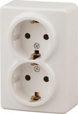 11-2205-02 11-2205-02 Розетка 2х2P+E Schuko, 16A-250В, IP20, ОУ, Эксперт, сл.кость, цена за 1 шт – фото 2