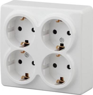 11-2211-01 11-2211-01 Розетка 4х2P+E Schuko со шторками, 16A-250В, IP20, ОУ, Эксперт, белый, цена за 1 шт