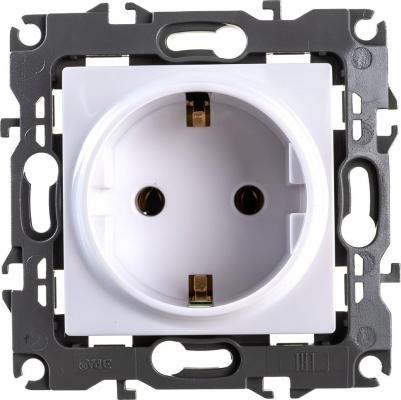12-2001-01 12-2001-01 Розетка 2P+E Schuko, 16A-250В, IP20, без м.лапок, Эра12, белый, цена за 1 шт