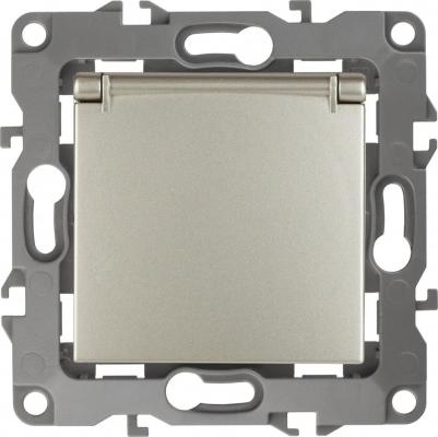 12-2103-04 12-2103-04 Розетка 2P+E Schuko со шторками с крышкой, 16A-250В, IP20, Эра12, шампань, цена за 1 шт – фото 5