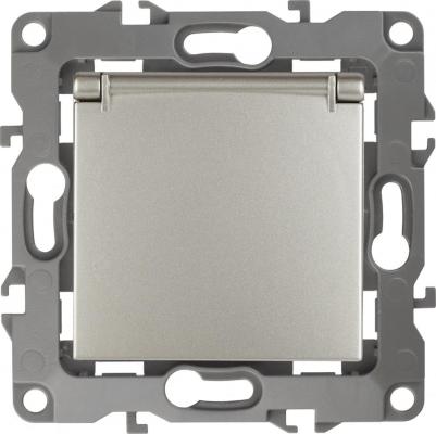 12-2103-15 12-2103-15 Розетка 2P+E Schuko со шторками с крышкой, 16A-250В, IP20, Эра12, перламутр, цена за 1 шт – фото 1