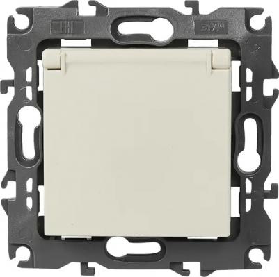 12-2103-15 12-2103-15 Розетка 2P+E Schuko со шторками с крышкой, 16A-250В, IP20, Эра12, перламутр, цена за 1 шт