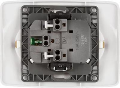 12-2106-01 12-2106-01 Розетка 2X2P+E Schuko, 16A-250В, IP20, Эра12, белый, цена за 1 шт – фото 2