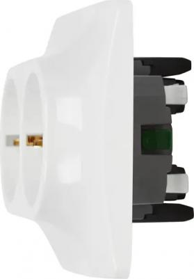 12-2106-01 12-2106-01 Розетка 2X2P+E Schuko, 16A-250В, IP20, Эра12, белый, цена за 1 шт – фото 4