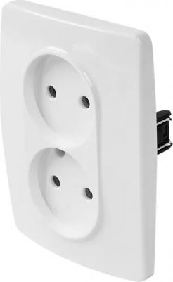 12-2107-01 12-2107-01 Розетка 2X2P, 16A-250В, IP20, Эра12, белый, цена за 1 шт – фото 4