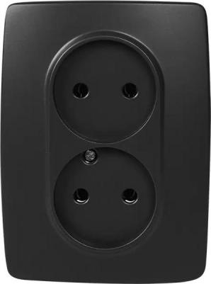 12-2107-05 12-2107-05 Розетка 2X2P, 16A-250В, IP20, Эра12, антрацит, цена за 1 шт – фото 6