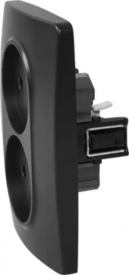 12-2107-05 12-2107-05 Розетка 2X2P, 16A-250В, IP20, Эра12, антрацит, цена за 1 шт – фото 7