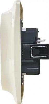 12-2108-02 12-2108-02 Розетка 2X2P+E Schuko со шторками, 16A-250В, IP20, Эра12, слоновая кость, цена за 1 шт – фото 2