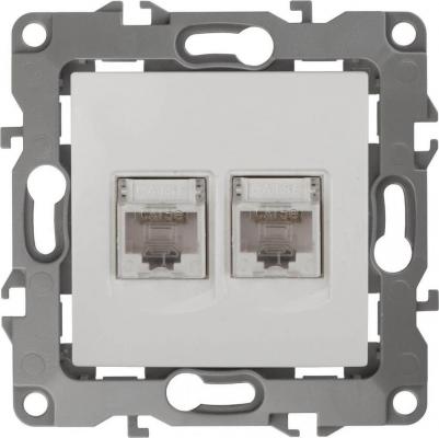 12-3108-01 12-3108-01 Розетка информационная двойная 2XRJ45, IP20, Эра12, белый, цена за 1 шт