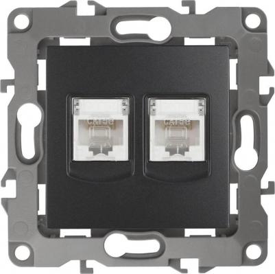 12-3108-05 12-3108-05 Розетка информационная двойная 2XRJ45, IP20, Эра12, антрацит, цена за 1 шт