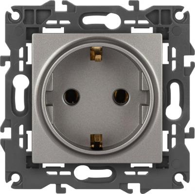 14-2101-16 Розетка Elegance 14-2101-16 2P+E Schuko, 16А-250В, титан, цена за 1 шт