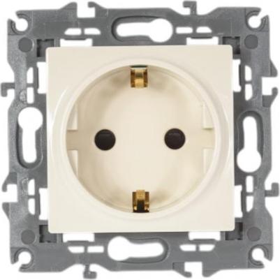 14-2102-02 14-2102-02 Розетка 2P+E Schuko со шторками, 16A-250В, IP20, Elegance, сл.кость, цена за 1 шт – фото 1