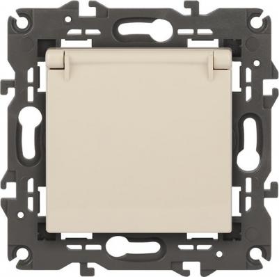 14-2103-02 14-2103-02 Розетка 2P+E Schuko со шторками с крышкой, 16A-250В, IP20, Elegance, сл.кость, цена за 1 шт – фото 2