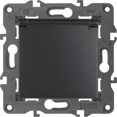 14-2103-05 14-2103-05 Розетка 2P+E Schuko со шторками с крышкой, 16A-250В, IP20, Elegance, антрацит, цена за 1 шт