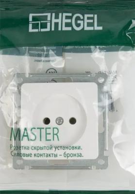Мастер РС16-401 розетка электрическая без заземления с/у белая / Master РС16-401 розетка электрическая 1 гнездо без заземления с/у белая – фото 6