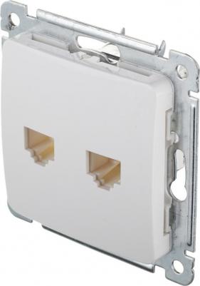 Розетка компьютерная Master РСКК-440 скрытая установка белая два модуля RJ45 cat 5e – фото 3