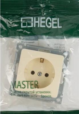 Розетка Master РС16-411-01 скрытая установка слоновая кость с заземлением – фото 2