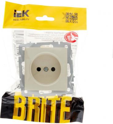 BRITE Розетка 1-местная без заземления без защитных шторок 10А РС10-1-0-БрКр бежевый, цена за 1 шт – фото 1