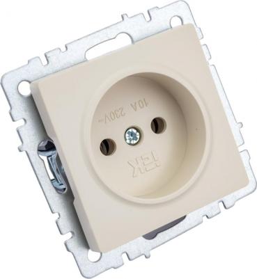 BRITE Розетка 1-местная без заземления без защитных шторок 10А РС10-1-0-БрКр бежевый, цена за 1 шт – фото 5