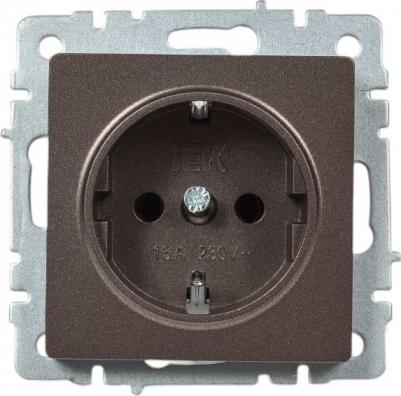 BRITE Розетка 1-местная с заземлением без защитных шторок 16А РС11-1-0-БрТБ темная бронза, цена за 1 шт – фото 1