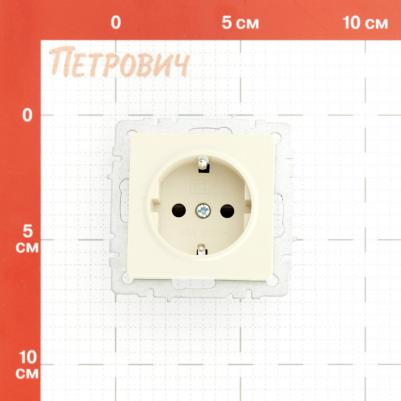 BRITE Розетка 1-местная с заземлением с защитными шторками 16А РС14-1-0-БрКр бежевый, цена за 1 шт – фото 2