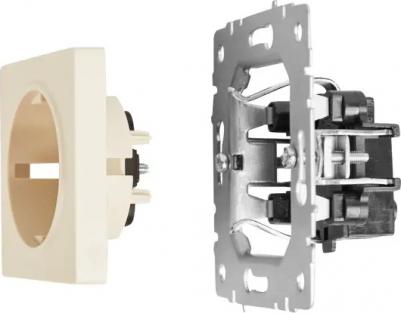 BRITE Розетка 1-местная с заземлением с защитными шторками 16А РС14-1-0-БрКр бежевый, цена за 1 шт – фото 4
